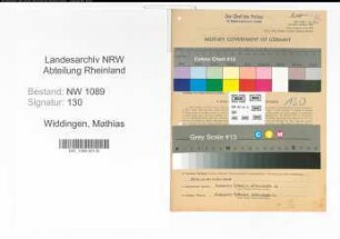 Entnazifizierung Mathias Widdingen , geb. 10.06.1921 (Polizeibeamter)