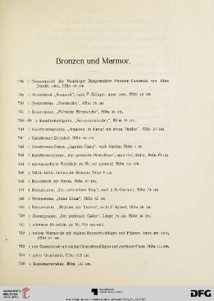 Bronzen und Marmor (Nr. 734-772)