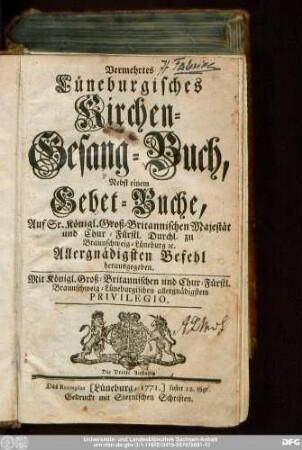 Vermehrtes Lüneburgisches Kirchen-Gesang-Buch