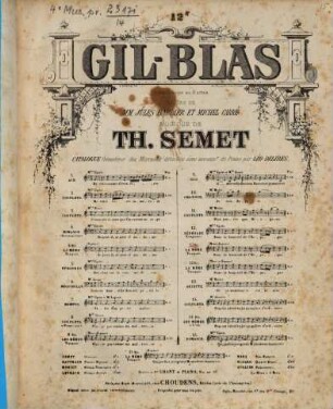 Gil-Blas : opéra comique en 5 actes ; paroles de MM. Jules Barbier et Michel Carré. 12bis, Sérenade : (complainte)
