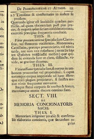 Sect. VIII. De memoria concionatoris sacri.