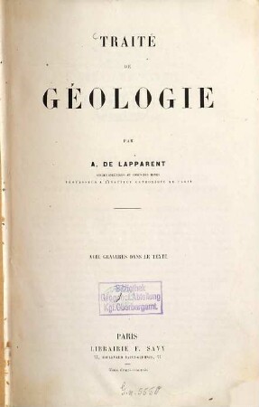 Traité de géologie, 2