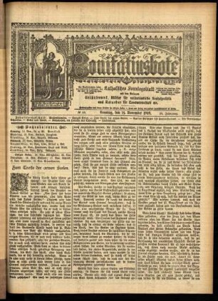 Erste Ausgabe vom Sonntag, den 14. November 1909.