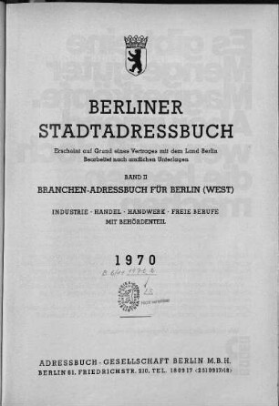 1970,2: Branchen-Adressbuch