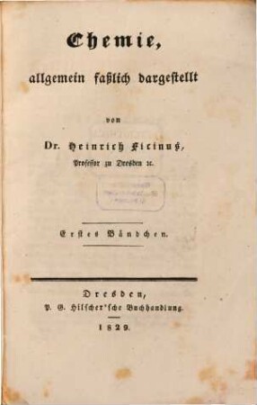 Chemie, allgemein faßlich dargestellt, 1