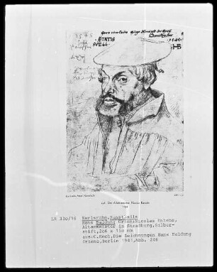 Karlsruher Skizzenbuch — Brustbild des Alt-Ammeisters Nicolaus Kniebs, Folio 57 recto