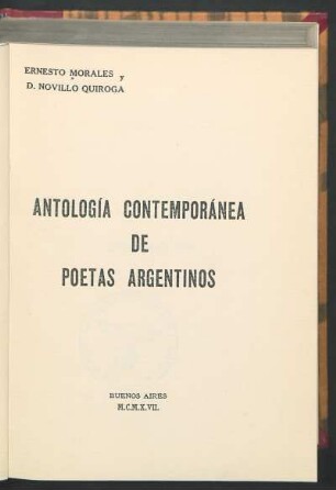 Antología contemporánea de poetas argentinos