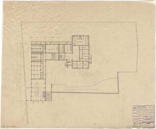 Schneider - Esleben, Paul; Lennestadt - Altenhundem; Gymnasium der Stadt Lennestadt - Wettbewerbsentwurf; Kellergeschoss (Grundriss)