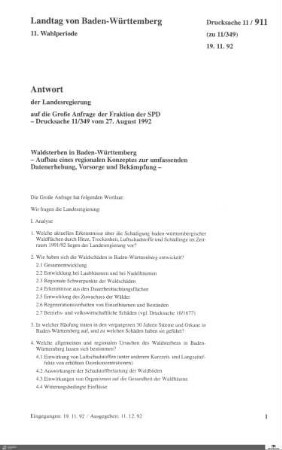 Anfrage der SPD: Waldsterben