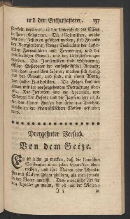 Dreyzehnter Versuch. Von dem Geize