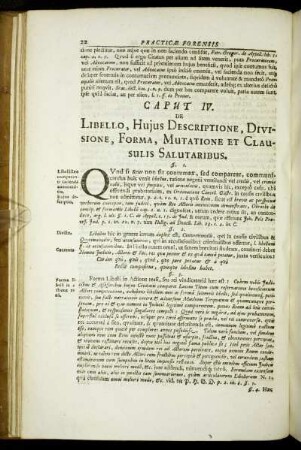 Caput IV. De Libello, Hujus Descriptione, Divisione, Forma, Mutatione Et Clausulis Salutaribus.