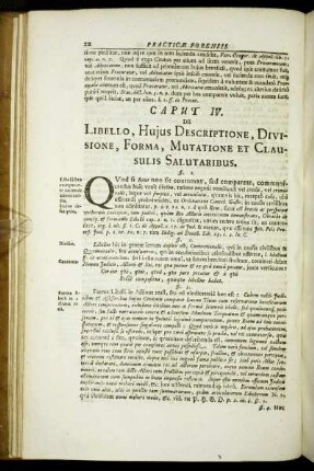 Caput IV. De Libello, Hujus Descriptione, Divisione, Forma, Mutatione Et Clausulis Salutaribus.