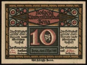 10 Pf. Notgeld der Universitätsstadt Jena