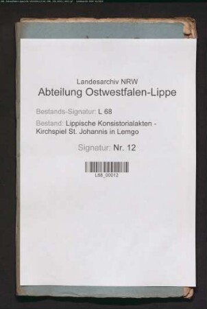Einkünfte und Besitzungen von Kirche und Pastorei: Legate für die Kirche zu St. Johann