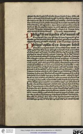 De nominis interpretatione. Philippus dicitur os lampadis vel os manuum vel dicitur a pilos quod est amor et yper quod est super quasi amator supernorum.