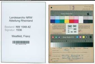Entnazifizierung Franz Westfeld , geb. 21.11.1900 (Kraftfahrer)