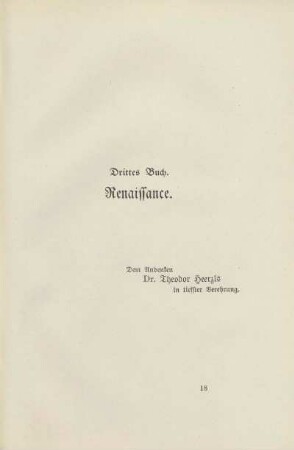Drittes Buch. Renaissance