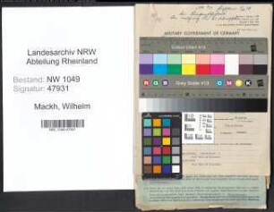 Entnazifizierung Wilhelm Mackh , geb. 05.02.1890 (Ingenieur)