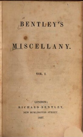 Bentley's miscellany, 1. 1837