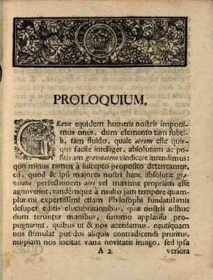 Absoluta gravitas aeri vindicata