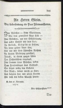 An Herrn Gleim.