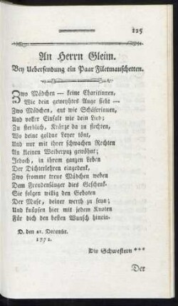 An Herrn Gleim.