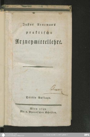 Justus Arneman's praktische Arzneymittellehre