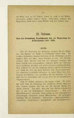 III. Zeitraum. Von der Gründung Deutschlands bis zur Regierung der Hohenstaufen 843-1138
