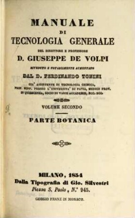 Manuale di tecnologia generale, 2. Parte botanica