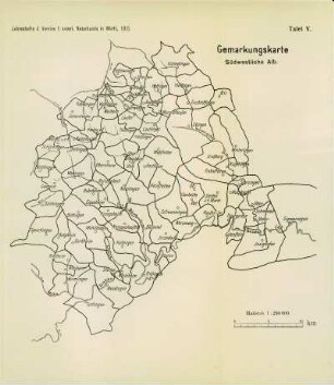 Tafel V: Gemarkungskarte Südwestliche Alb