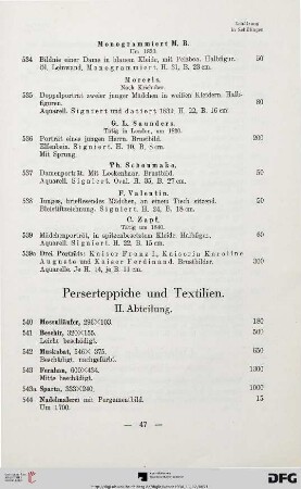Perserteppiche und Textilien II. Abteilung (Nr. 540-557)