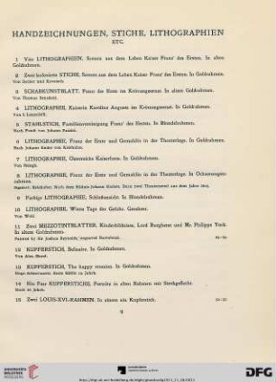 Handzeichnungen, Stiche, Lithographien etc. (Nr. 1-28)