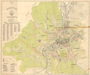 Übersichtsplan der Stadt Siegen, farbig