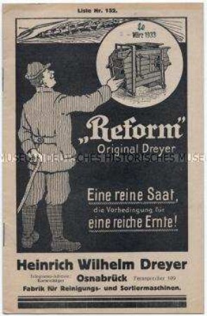 Getreide-Reinigungs- und Sortiermaschinen "Reform"