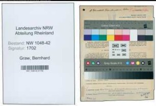 Entnazifizierung Bernhard Graw , geb. 03.10.1901 (Krankenpfleger)
