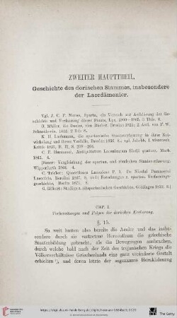 Zweiter Hauptheil: Geschichte des dorischen Stammes, insbesondere der Lacedämonier