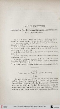 Zweiter Hauptheil: Geschichte des dorischen Stammes, insbesondere der Lacedämonier