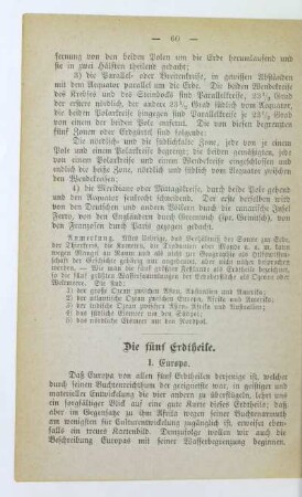 Die fünf Erdtheile