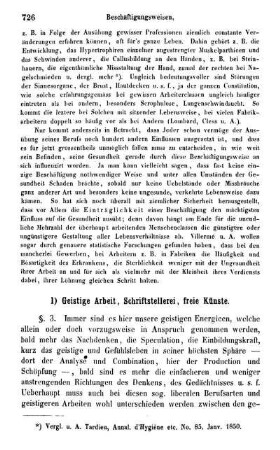1) Geistige Arbeit, Schriftstellerei, freie Künste.