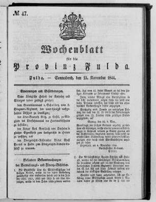 Nr. 47, Ausgabe vom 23. November 1844