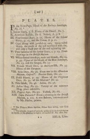 Plates. [Pl. siehe römische Paginierung]