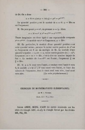 Expercuces de mathématiques élémentaires.