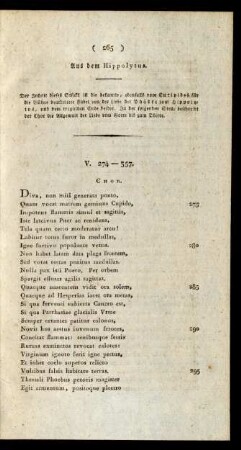 Aus dem Hippolytus