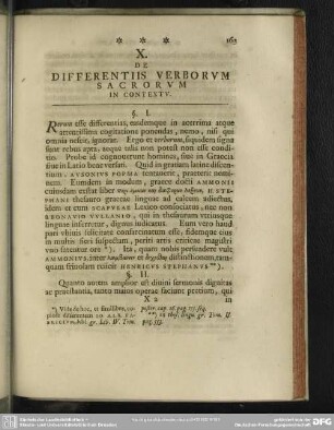 X. De Differentiis Verborum Sacrorum In Contextu