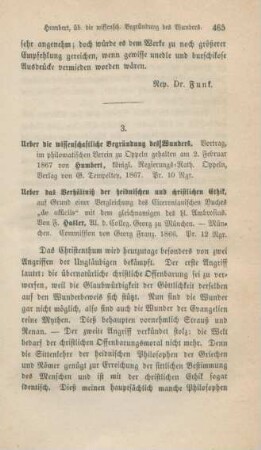 465-482 [Rezension] Humbert, Eduard, Ueber die wissenschaftliche Begründung des Wunders