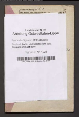Erblasser: Redeker, Wilhelm; Erblasser: Redeker, Charlotte Wilhelmine Henriette, geb. Rodenbeck:
