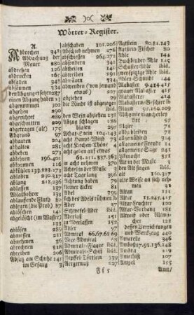 Wörter-Register.