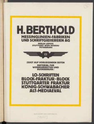 LO-Schriften, Block-Franktur, Block, Stuttgarter Fraktur, König-Schwabacher, Alt-Mediaeval
