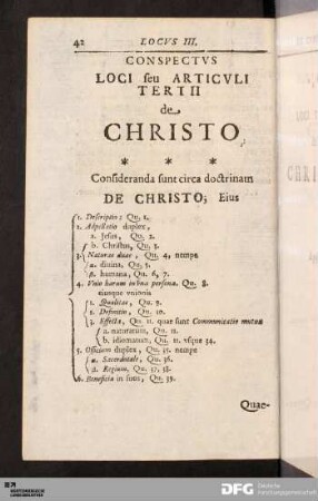 Locvs III. De Christo.