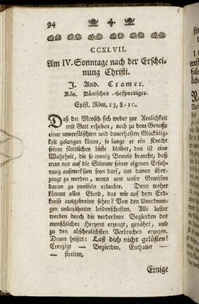 CCXLVII. Am IV. Sonntage nach der Erscheinung Christi.